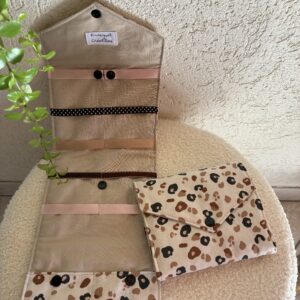 Etui à barrettes Léopard rose et noir